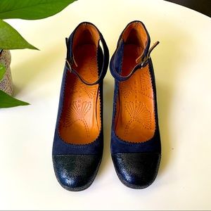 Chie Mihara glitter toe heels